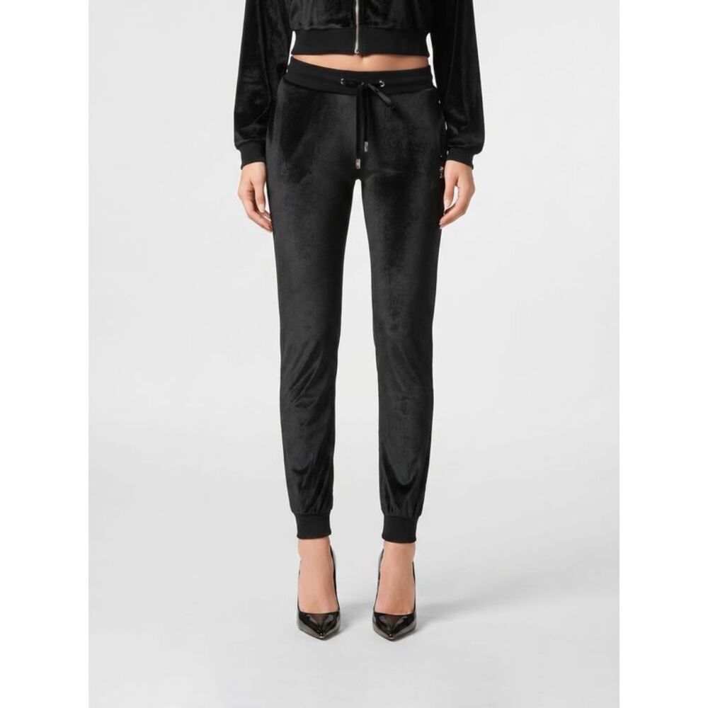 Philipp Plein Slim Fit Chenille Velvet Jogging Trousers With Drawstring Waist
